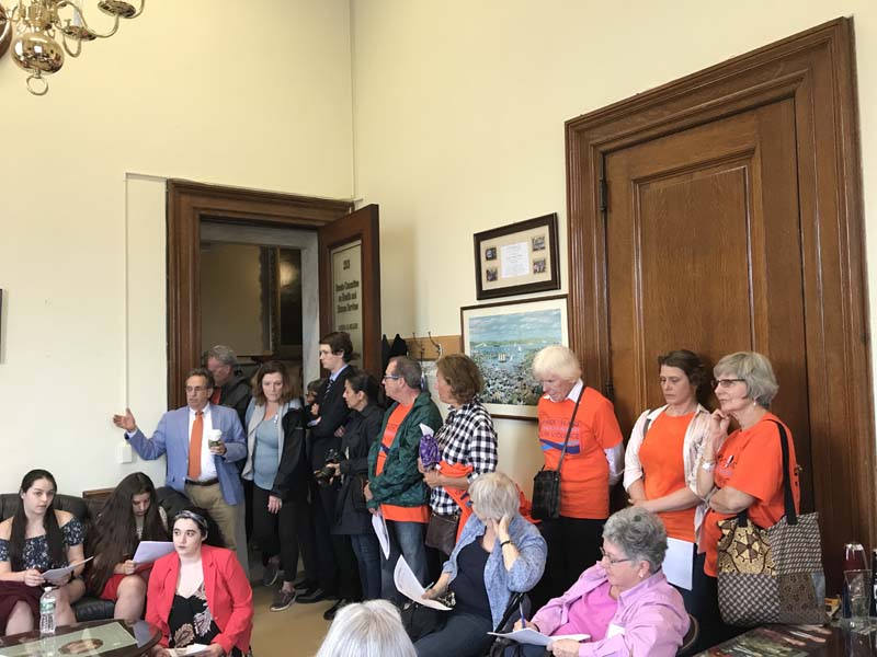 RICAGV volunteers lobby state senators and reps for common sense gun control May 2018