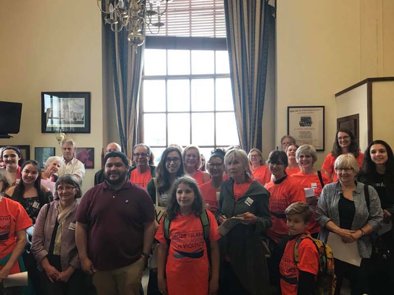 RICAGV volunteers lobby state senators and reps for common sense gun control May 2018