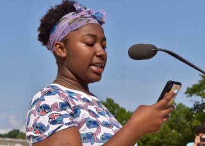 Eugenie from Breakthrough PVD - YCAGV Student Power Rally - August 2018 - RI State House