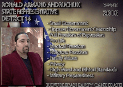 Andruchuk ran as a Republican write-in candidate for State Rep. in District 14